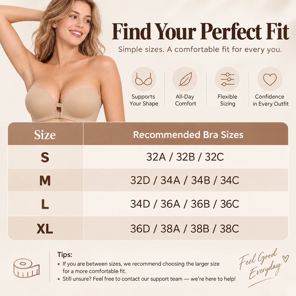 ICELIRA™ Stay-Put Strapless Bra